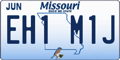 MO license plate EH1M1J