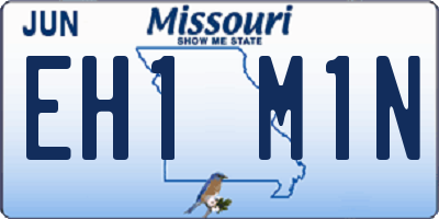 MO license plate EH1M1N