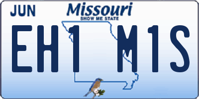 MO license plate EH1M1S
