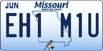 MO license plate EH1M1U