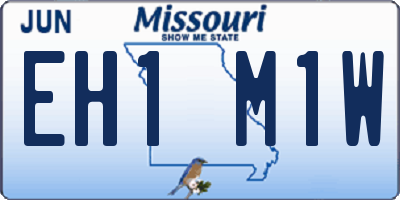 MO license plate EH1M1W