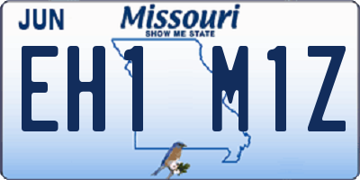 MO license plate EH1M1Z
