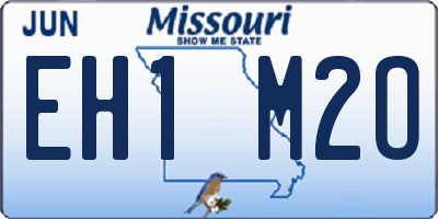 MO license plate EH1M2O