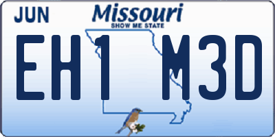 MO license plate EH1M3D