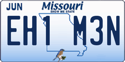 MO license plate EH1M3N