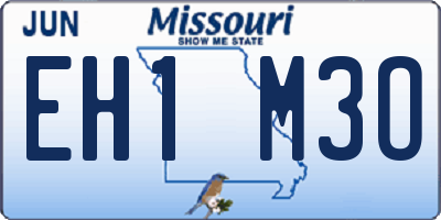 MO license plate EH1M3O
