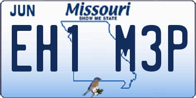 MO license plate EH1M3P