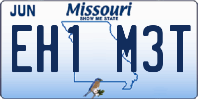 MO license plate EH1M3T