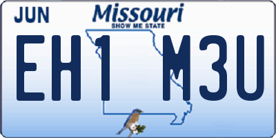 MO license plate EH1M3U