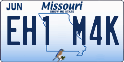 MO license plate EH1M4K