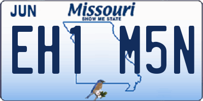 MO license plate EH1M5N