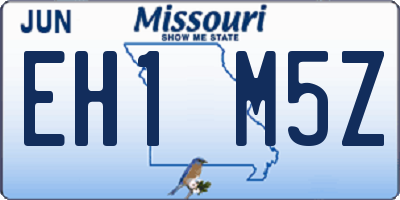 MO license plate EH1M5Z