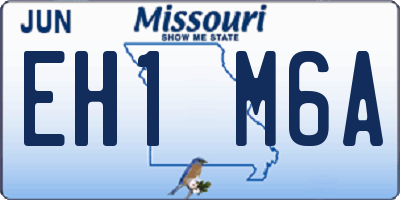 MO license plate EH1M6A