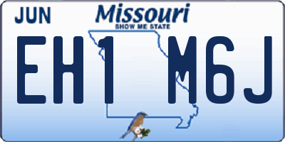 MO license plate EH1M6J