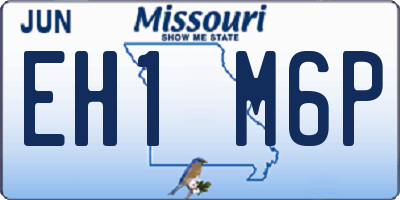 MO license plate EH1M6P