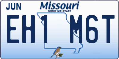 MO license plate EH1M6T