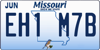 MO license plate EH1M7B