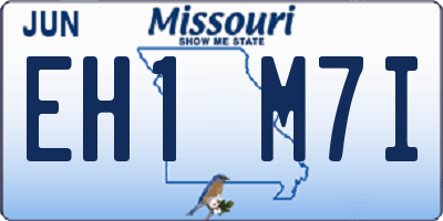 MO license plate EH1M7I