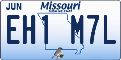 MO license plate EH1M7L