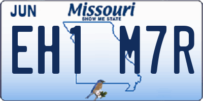 MO license plate EH1M7R
