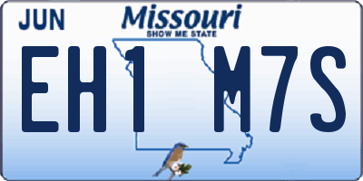 MO license plate EH1M7S