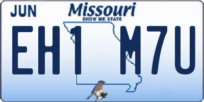 MO license plate EH1M7U