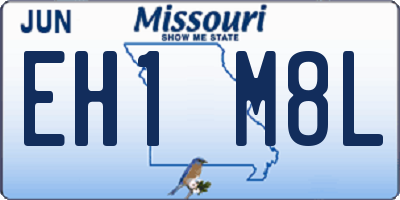 MO license plate EH1M8L