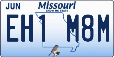 MO license plate EH1M8M