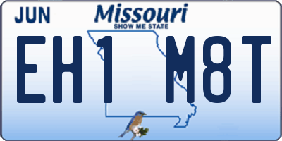 MO license plate EH1M8T