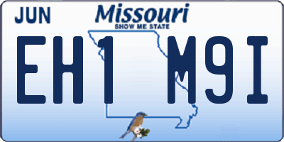 MO license plate EH1M9I