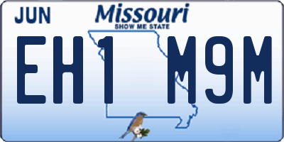 MO license plate EH1M9M