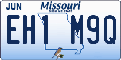 MO license plate EH1M9Q