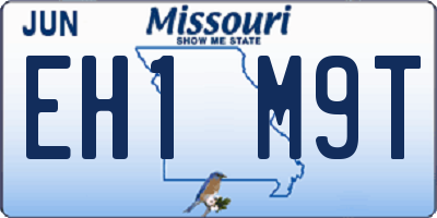 MO license plate EH1M9T