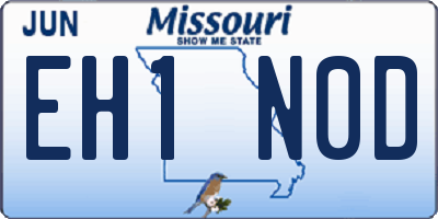 MO license plate EH1N0D