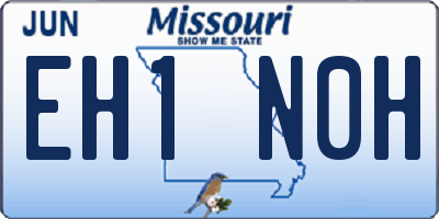 MO license plate EH1N0H