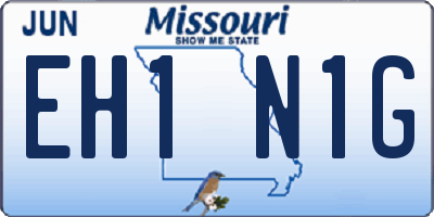 MO license plate EH1N1G