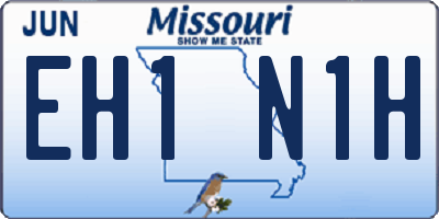 MO license plate EH1N1H