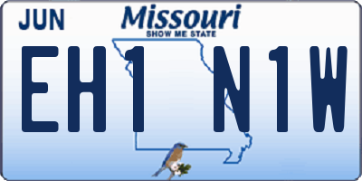 MO license plate EH1N1W