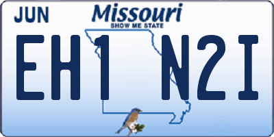 MO license plate EH1N2I