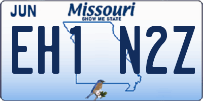 MO license plate EH1N2Z