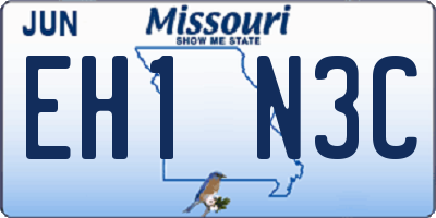 MO license plate EH1N3C
