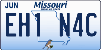 MO license plate EH1N4C