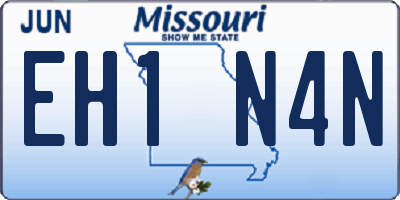 MO license plate EH1N4N