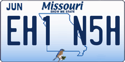 MO license plate EH1N5H