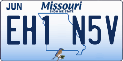 MO license plate EH1N5V