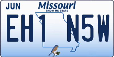 MO license plate EH1N5W