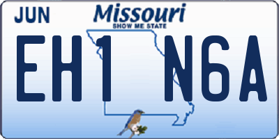 MO license plate EH1N6A