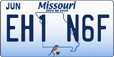 MO license plate EH1N6F