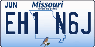 MO license plate EH1N6J