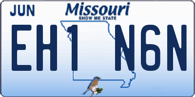 MO license plate EH1N6N